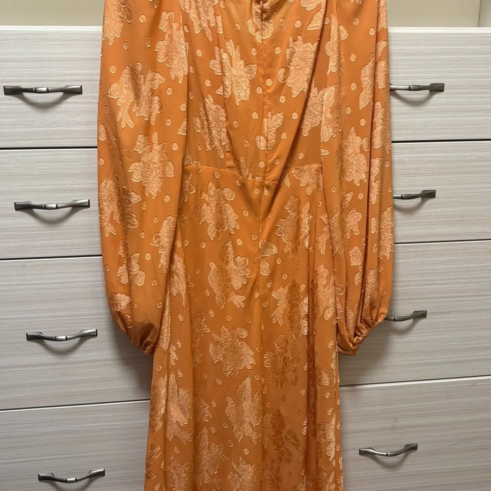 Hello Molly Orange Floral Long Sleeve Dress - Picture 3 of 6
